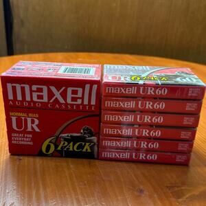 NWT - 12 (Two 6 Packs) Maxell UR 60 Audio Cassettes
